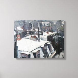 Gustave Caillebotte - Daken in de Sneeuw Canvas Afdruk