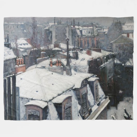 Gustave Caillebotte - Daken in de Sneeuw Fleece Deken (Voorkant (Horizontaal))