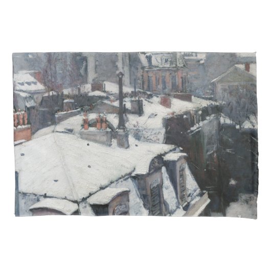 Gustave Caillebotte - Daken in de Sneeuw Kussensloop (Voorkant)