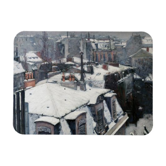 Gustave Caillebotte - Daken in de Sneeuw Magneet (Horizontaal)