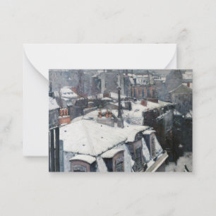 Gustave Caillebotte - Daken in de Sneeuw Notitiekaartje