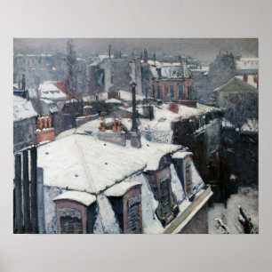 Gustave Caillebotte - Daken in de Sneeuw Poster