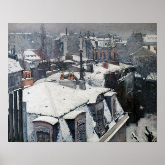 Gustave Caillebotte - Daken in de Sneeuw Poster (Voorkant)