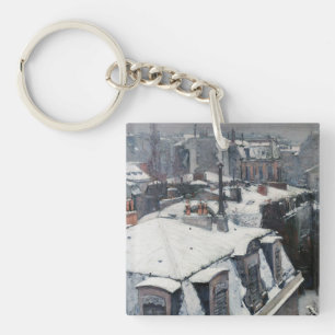 Gustave Caillebotte - Daken in de Sneeuw Sleutelhanger