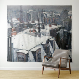 Gustave Caillebotte - Daken in de Sneeuw Wandkleed