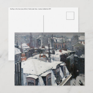 Gustave Caillebotte - Dakpannen in de sneeuw Briefkaart