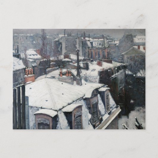 Gustave Caillebotte - Dakpannen in de sneeuw Briefkaart (Voorkant)