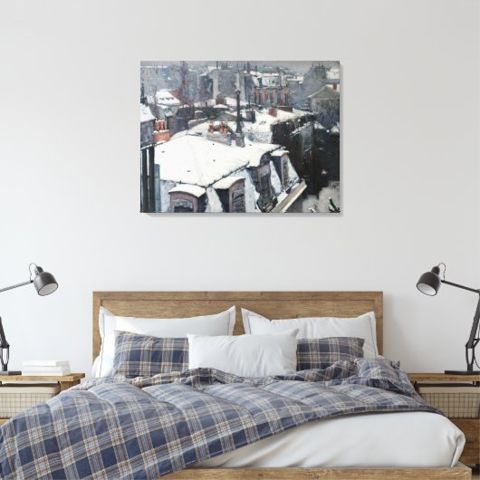 Gustave Caillebotte - Dakpannen in de sneeuw Canvas Afdruk (Insitu (Slaapkamer))