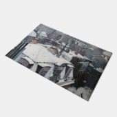 Gustave Caillebotte - Dakpannen in de sneeuw Deurmat (Schuin)