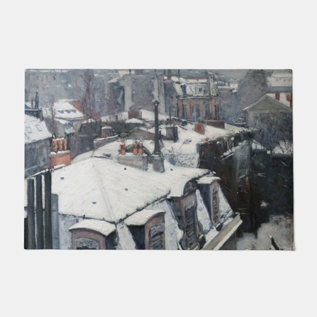 Gustave Caillebotte - Dakpannen in de sneeuw Deurmat (Voorkant)