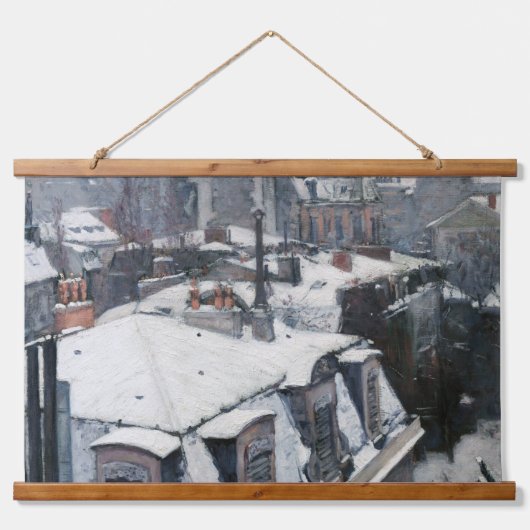 Gustave Caillebotte - Dakpannen in de sneeuw Hangend Wandkleed (Voorkant)