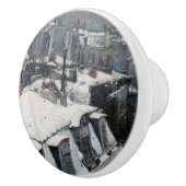 Gustave Caillebotte - Dakpannen in de sneeuw Keramische Knop (Rechts)
