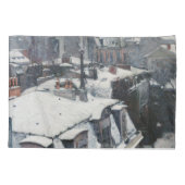 Gustave Caillebotte - Dakpannen in de sneeuw Kussensloop (Achterkant)