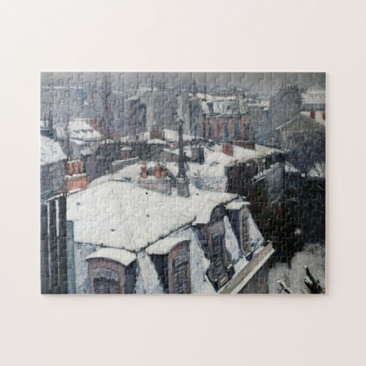 Gustave Caillebotte - Dakpannen in de sneeuw Legpuzzel (Horizontaal)