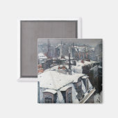 Gustave Caillebotte - Dakpannen in de sneeuw Magneet (Voorkant / Achterkant)