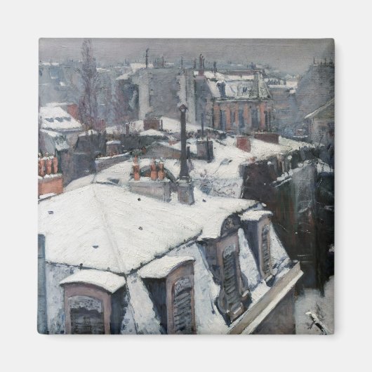 Gustave Caillebotte - Dakpannen in de sneeuw Magneet (Voorkant)
