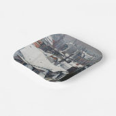 Gustave Caillebotte - Dakpannen in de sneeuw Papieren Bordje (Gebogen)