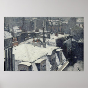 Gustave Caillebotte - Dakpannen in de sneeuw Poster