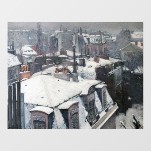Gustave Caillebotte - Dakpannen in de sneeuw Raamsticker (Vel)