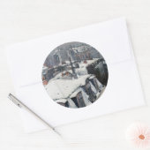 Gustave Caillebotte - Dakpannen in de sneeuw Ronde Sticker (Envelop)