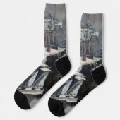 Gustave Caillebotte - Dakpannen in de sneeuw Sokken (Links)