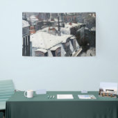 Gustave Caillebotte - Dakpannen in de sneeuw Spandoek (Beurs)