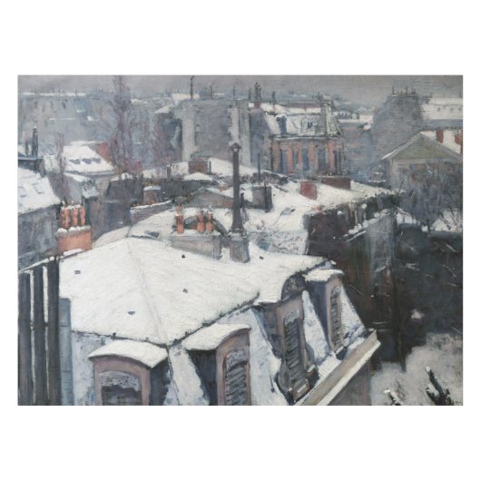 Gustave Caillebotte - Dakpannen in de sneeuw Tafelkleed (Voorkant (Horizontaal))