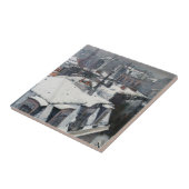 Gustave Caillebotte - Dakpannen in de sneeuw Tegeltje (Zijkant)