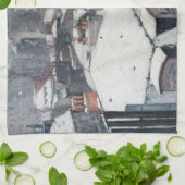 Gustave Caillebotte - Dakpannen in de sneeuw Theedoek (Gevouwen)