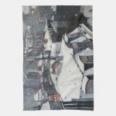Gustave Caillebotte - Dakpannen in de sneeuw Theedoek (Verticaal)
