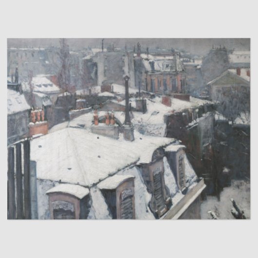 Gustave Caillebotte - Dakpannen in de sneeuw Tissuepapier (Voorkant)