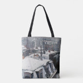 Gustave Caillebotte - Dakpannen in de sneeuw Tote Bag (Achterkant)