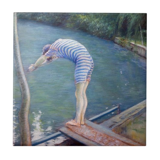 Gustave Caillebotte - De badende / De duiker Tegeltje (Voorkant)