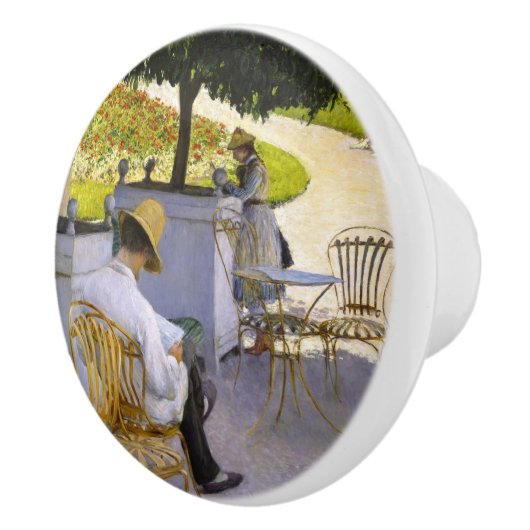 Gustave Caillebotte - De Oranje bomen Keramische Knop (Rechts)