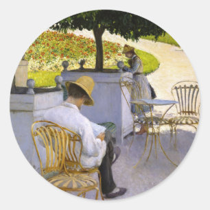 Gustave Caillebotte - de Oranje boom Ronde Sticker