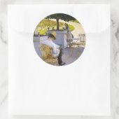 Gustave Caillebotte - de Oranje boom Ronde Sticker (Tas)