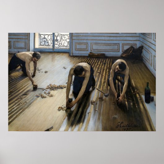 Gustave Caillebotte - De parket schrapers Poster (Voorkant)