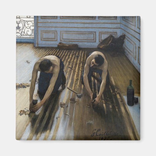 Gustave Caillebotte - De parketwerkers Magneet (Voorkant)