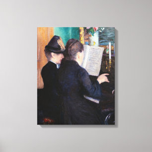 Gustave Caillebotte - De Pianoles Canvas Afdruk