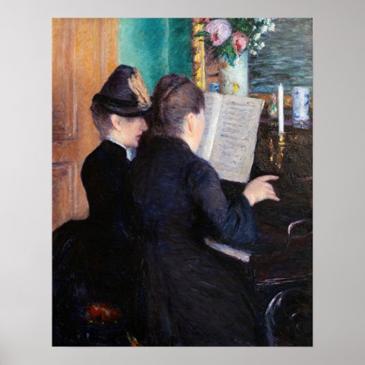 Gustave Caillebotte - De Pianoles Poster (Voorkant)