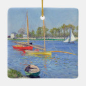 Gustave Caillebotte - De Seine in Argenteuil Keramisch Ornament (Achterkant)