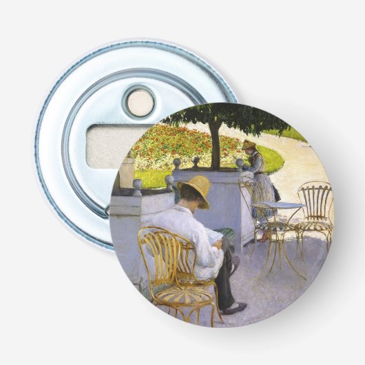 Gustave Caillebotte - De Sinaasappelbomen Button Flesopener (Voorkant)