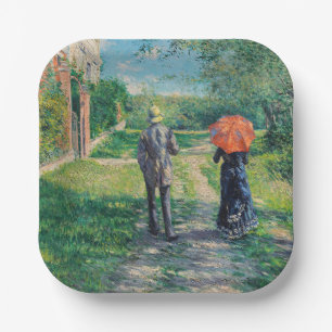 Gustave Caillebotte - De stijgende weg Papieren Bordje
