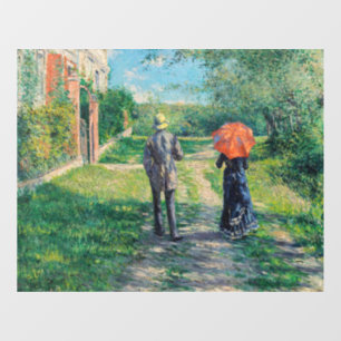 Gustave Caillebotte - De stijgende weg Raamsticker