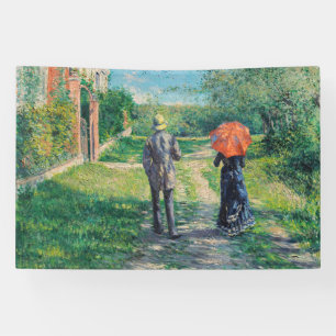 Gustave Caillebotte - De stijgende weg Spandoek