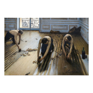 Gustave Caillebotte - De vloerschrapers Foto Afdruk
