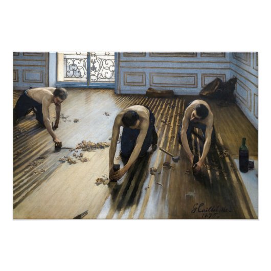 Gustave Caillebotte - De vloerschrapers Foto Afdruk (Voorkant)