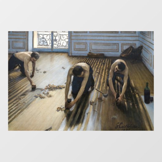 Gustave Caillebotte - De vloerschrapers Raamsticker (Vel)