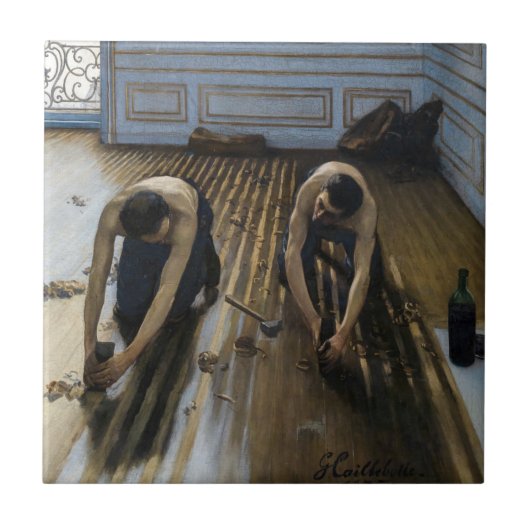 Gustave Caillebotte - De vloerschrapers Tegeltje (Voorkant)