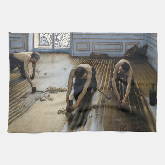 Gustave Caillebotte - De vloerschrapers Theedoek (Horizontaal)
